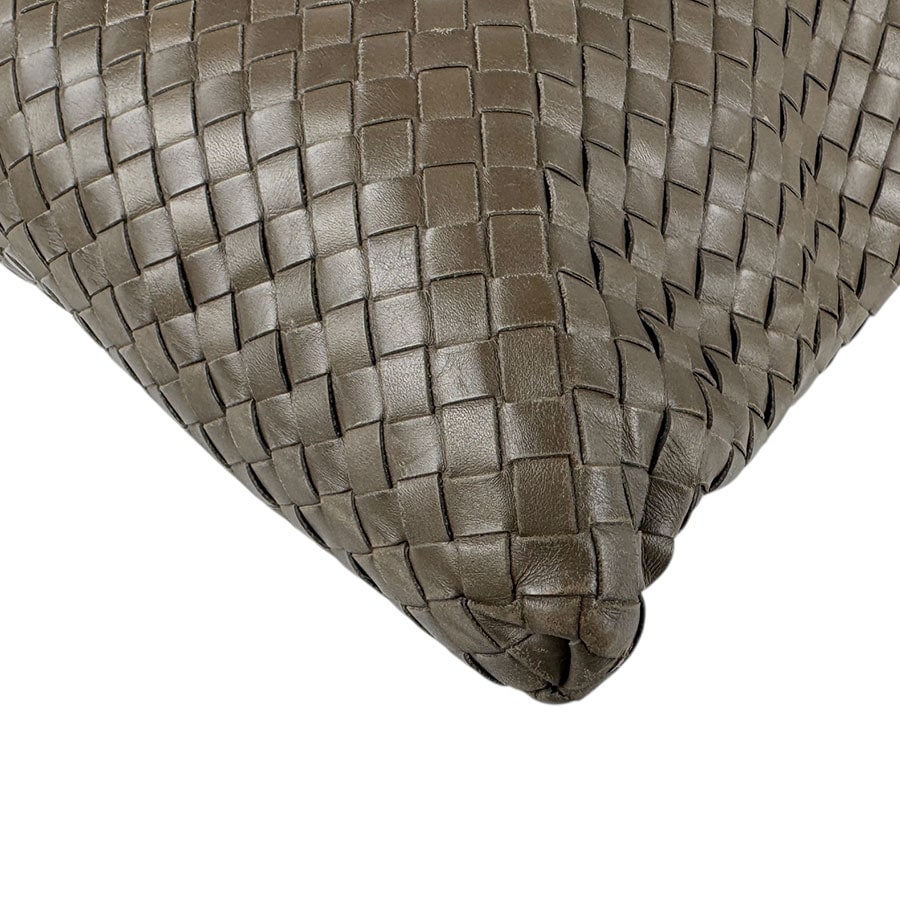 ボッテガヴェネタ BOTTEGAVENETA 斜め掛けショルダーバッグ イントレチャート レザー/キャンバス ブラウン/グレー メンズ z4905