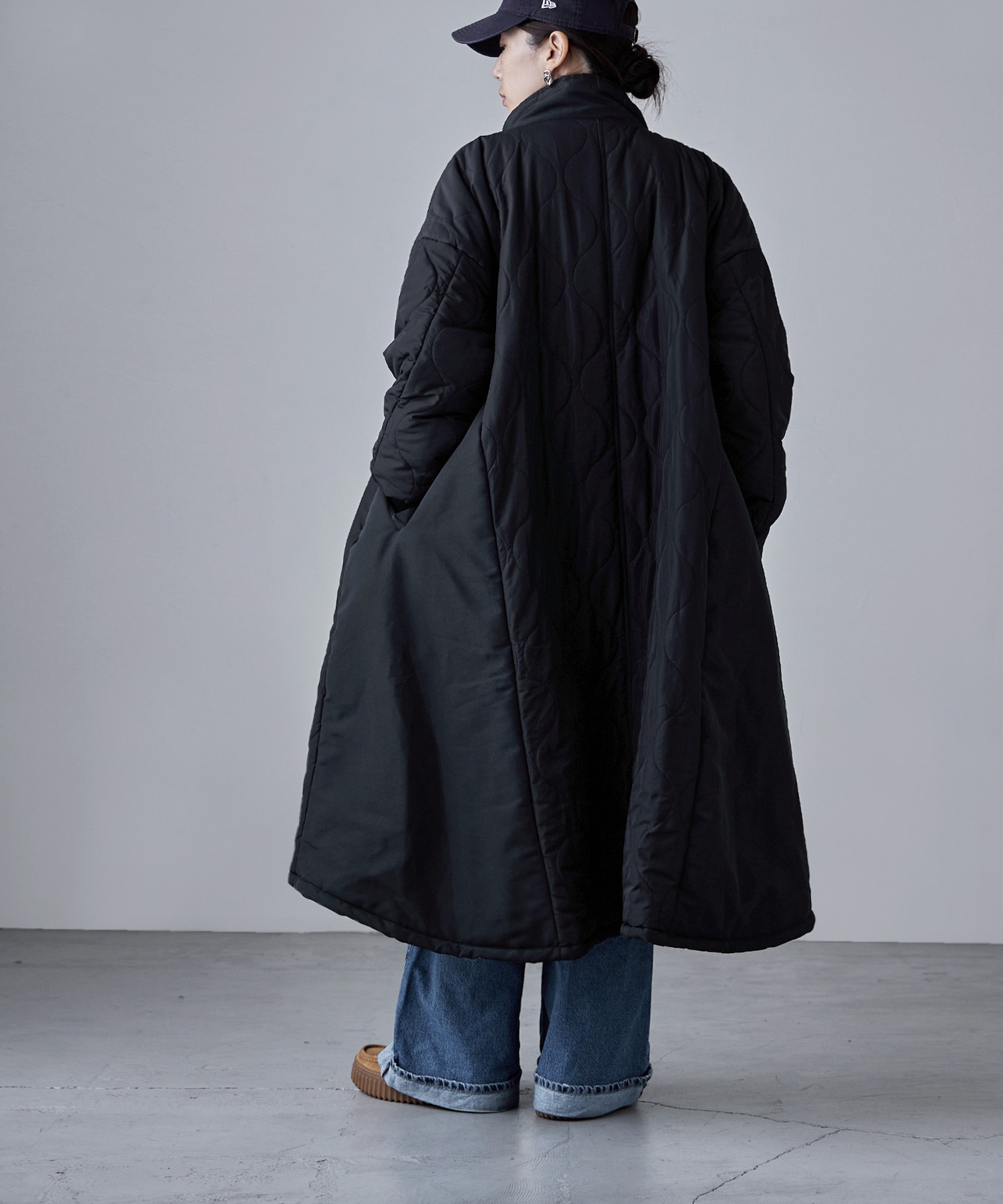 キルティング切替オフラインロングコート アウター コート ジャケット ロング キルティング 中綿 ビッグシルエット ハイネック スタンドネック ラウンドヘム Aライン オーバーサイズ ダウン風 キルティング切替オフラインロングコート アウター コート ジャケット ロング キルティング 中綿 ビッグシルエット ハイネック スタンドネック ラウンドヘム Aライン オーバーサイズ ダウン風