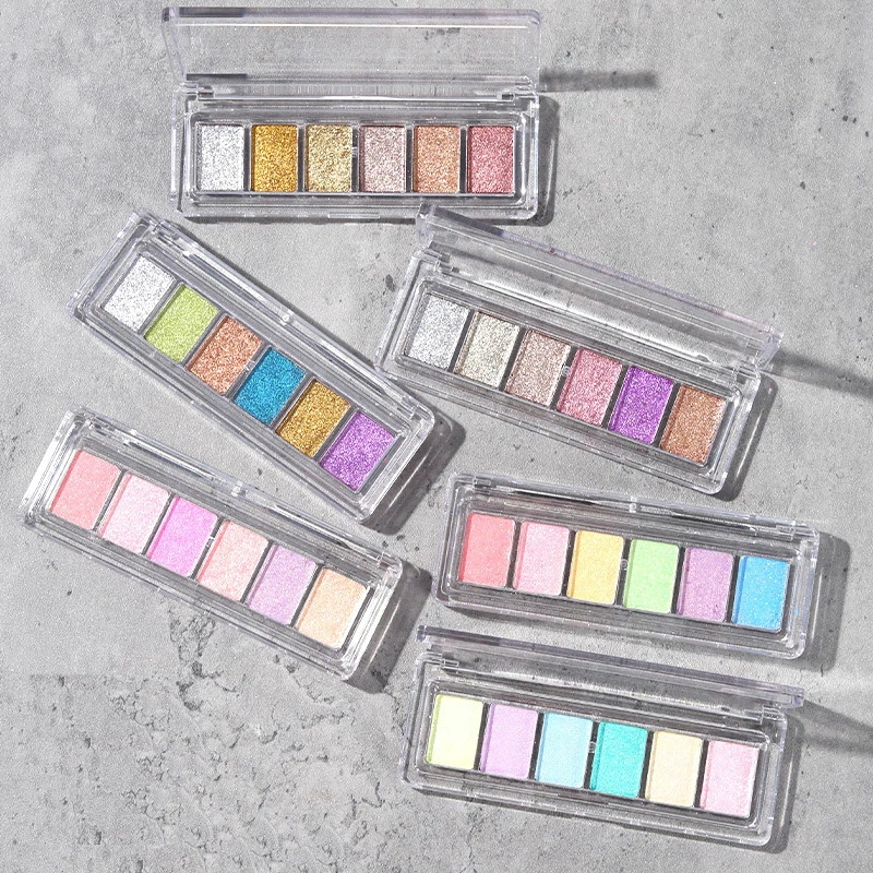 【10個セット】ミラーパウダー オーロラパウダー ネイル 固形 6色パレット ネイルパウダー ゴールド シルバー ジェルネイル カラー ネイルパーツ 自宅 极細