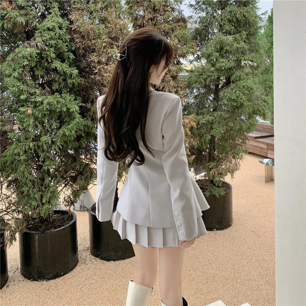 修身 着痩 2点セット レディース ファッション レディース レトロ カレッジ スーツジャケット レディース+ カレッジ 修身 着痩 2点セット レディース ファッション レディース レトロ カレッジ スーツジャケット レディース+ カレッジ