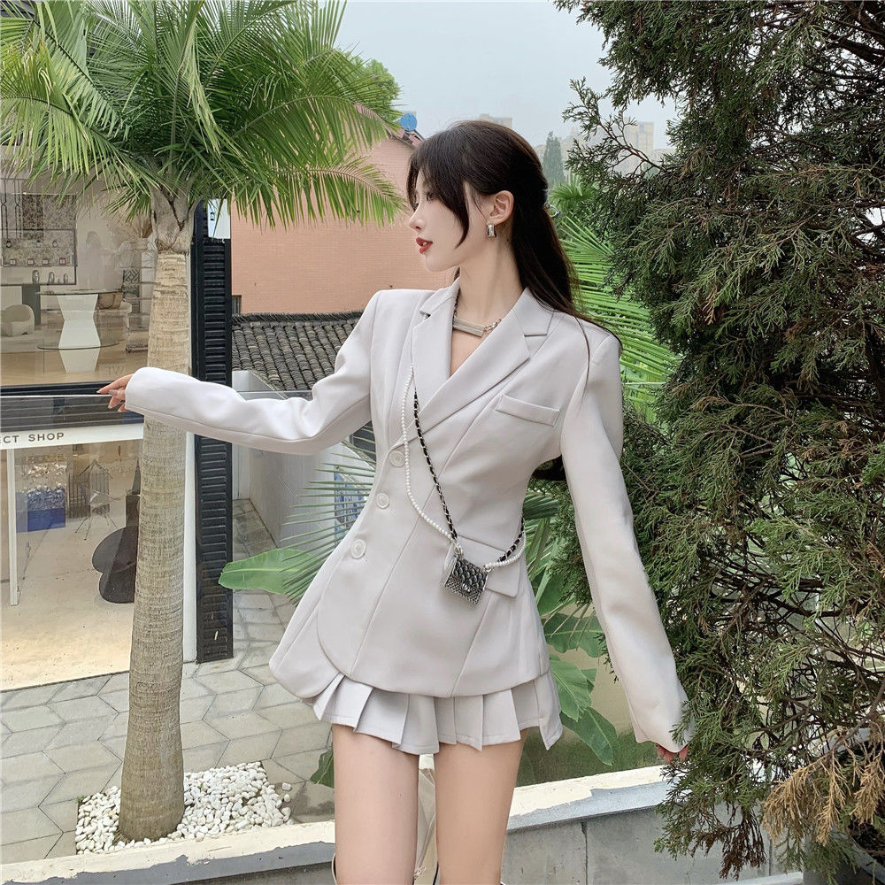 修身 着痩 2点セット レディース ファッション レディース レトロ カレッジ スーツジャケット レディース+ カレッジ 修身 着痩 2点セット レディース ファッション レディース レトロ カレッジ スーツジャケット レディース+ カレッジ