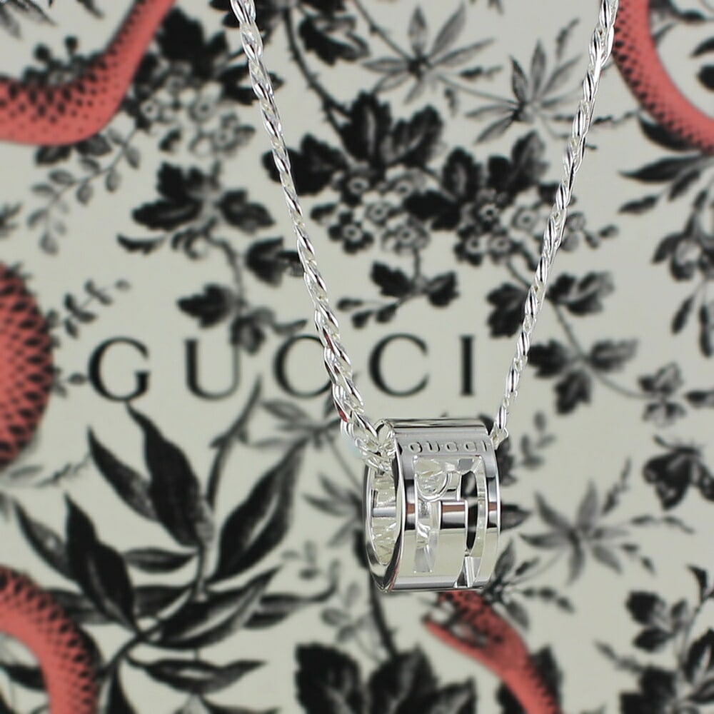 ペアネックレス GUCCI グッチ Gリング ネックレス ペア カップル お揃い プレゼント レディース メンズ ペンダント 誕生日 プレゼント 記念日 贈り物 ジュエリー チェーンネックレス シルバ