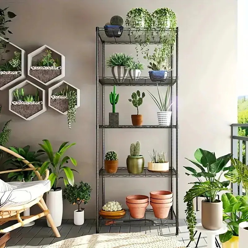 フロアスタンディング収納棚345層メタル収納ラック高さ調節可能なバルコニー用花ポットホルダー鉢植え収納ラック寝室リビングバス書斎用雑貨収納ラック家庭の整理整頓用品 フロアスタンディング収納棚345層メタル収納ラック高さ調節可能なバルコニー用花ポットホルダー鉢植え収納ラック寝室リビングバス書斎用雑貨収納ラック家庭の整理整頓用品