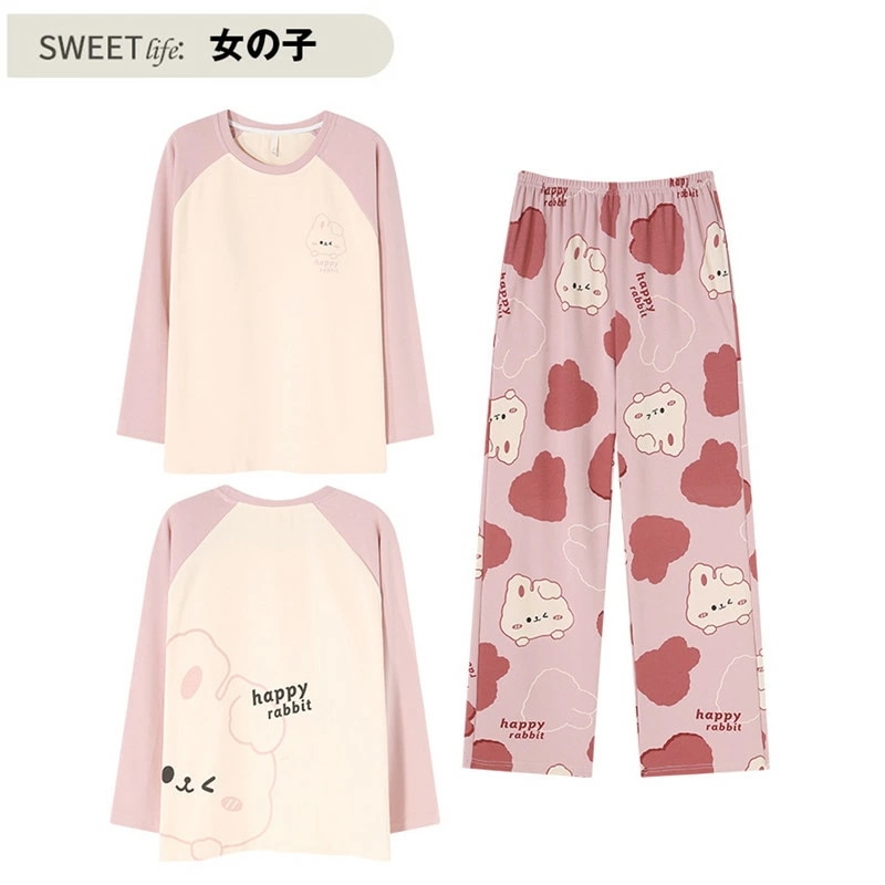【男女セットの価格】送料無料 ペアパジャマ ルームウェア 部屋着 普段着 100%綿 上下セット ホームウェア 春夏秋 寝巻き 寝間着 セットアップ ペアで揃えられる カップル 恋人 結婚