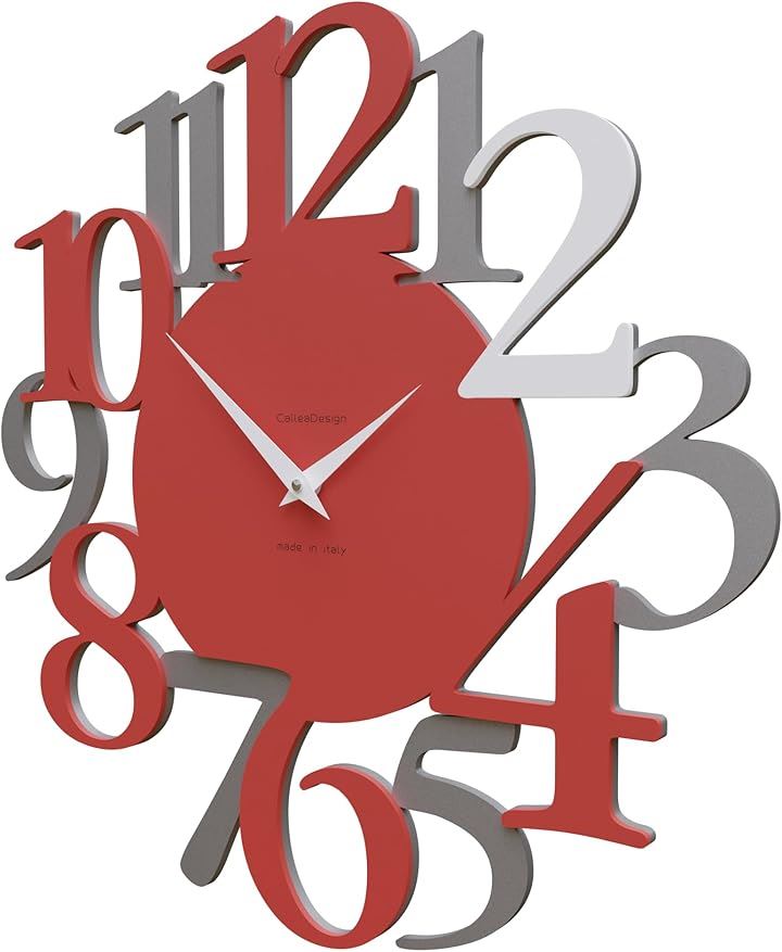 イタリア工房の熟練職人による手作り掛時計 壁掛け時計 Russell ファイアリーレッド サイズ44x45cm MADE IN ITALY イタリア製 おしゃれ 静音 木製(赤い火) イタリア工房の熟練職人による手作り掛時計 壁掛け時計 Russell ファイアリーレッド サイズ44x45cm MADE IN ITALY イタリア製 おしゃれ 静音 木製(赤い火)