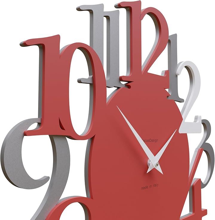 イタリア工房の熟練職人による手作り掛時計 壁掛け時計 Russell ファイアリーレッド サイズ44x45cm MADE IN ITALY イタリア製 おしゃれ 静音 木製(赤い火) イタリア工房の熟練職人による手作り掛時計 壁掛け時計 Russell ファイアリーレッド サイズ44x45cm MADE IN ITALY イタリア製 おしゃれ 静音 木製(赤い火)