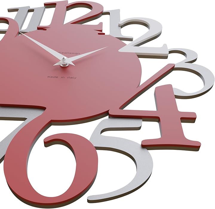 イタリア工房の熟練職人による手作り掛時計 壁掛け時計 Russell ファイアリーレッド サイズ44x45cm MADE IN ITALY イタリア製 おしゃれ 静音 木製(赤い火) イタリア工房の熟練職人による手作り掛時計 壁掛け時計 Russell ファイアリーレッド サイズ44x45cm MADE IN ITALY イタリア製 おしゃれ 静音 木製(赤い火)