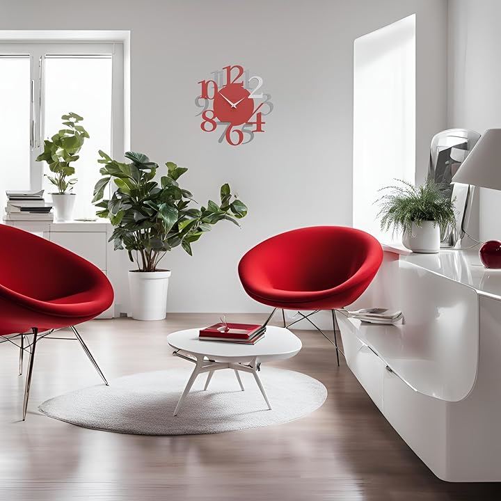 イタリア工房の熟練職人による手作り掛時計 壁掛け時計 Russell ファイアリーレッド サイズ44x45cm MADE IN ITALY イタリア製 おしゃれ 静音 木製(赤い火) イタリア工房の熟練職人による手作り掛時計 壁掛け時計 Russell ファイアリーレッド サイズ44x45cm MADE IN ITALY イタリア製 おしゃれ 静音 木製(赤い火)