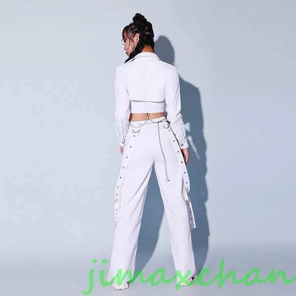 kpop 衣装 ダンス 衣装 レディース 白 スーツ セットアップ ヒップホップ 大人 へそ出し ベスト ジャケット カーゴパンツ ホワイトパンツ へそ出し 3点セット kpop 衣装 ダンス 衣装 レディース 白 スーツ セットアップ ヒップホップ 大人 へそ出し ベスト ジャケット カーゴパンツ ホワイトパンツ へそ出し 3点セット