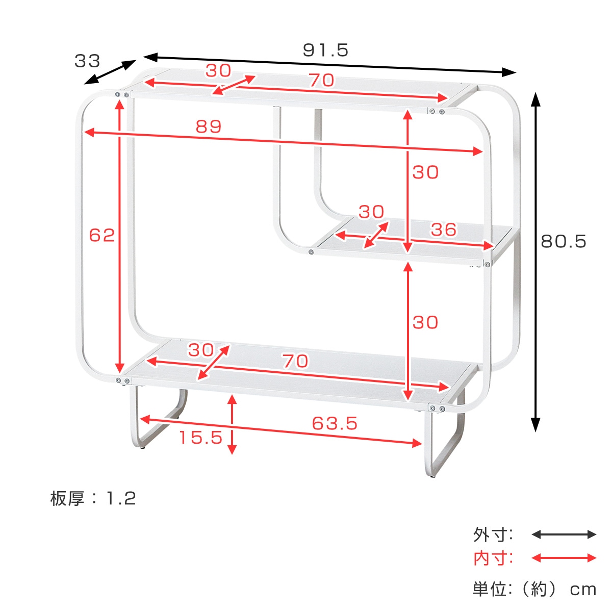 ディスプレイラック 幅91.5cm 3段 スチール 白木目 ラック 収納 ディスプレイ 間仕切 本棚 ホワイト オープンラック シェルフ 飾り棚 白 シンプル 角丸 三段 ディスプレイラック 幅91.5cm 3段 スチール 白木目 ラック 収納 ディスプレイ 間仕切 本棚 ホワイト オープンラック シェルフ 飾り棚 白 シンプル 角丸 三段