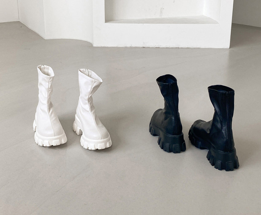 ショートブーツ ストレッチ バックジップ ダッドシューズ 厚底 ショートブーツ ストレッチ バックジップ ダッドシューズ 厚底