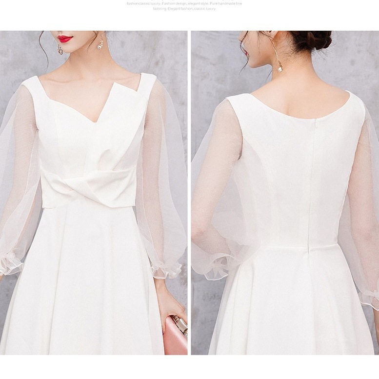 ワンピース レディース アシンメトリーワンピース シースルー袖 ドレス ひざ丈 長袖 Vネック ワンピース レディース アシンメトリーワンピース シースルー袖 ドレス ひざ丈 長袖 Vネック