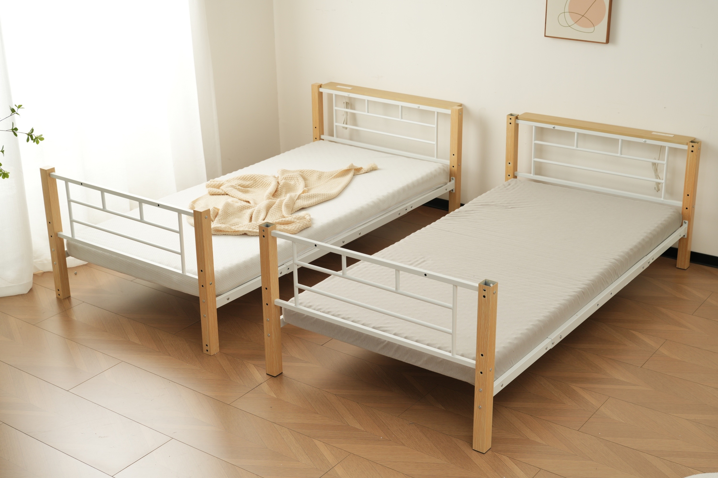 高さ150cm】ロフトベッド パイプベッド シングル ロータイプ 分割可 能