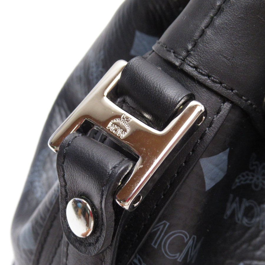 エム シー エム MCM 斜め掛けショルダーバッグ ハンドバッグ ヴィセトス ドローストロング 2Way PVC/レザー ブラック/グレー レディース w0472j
