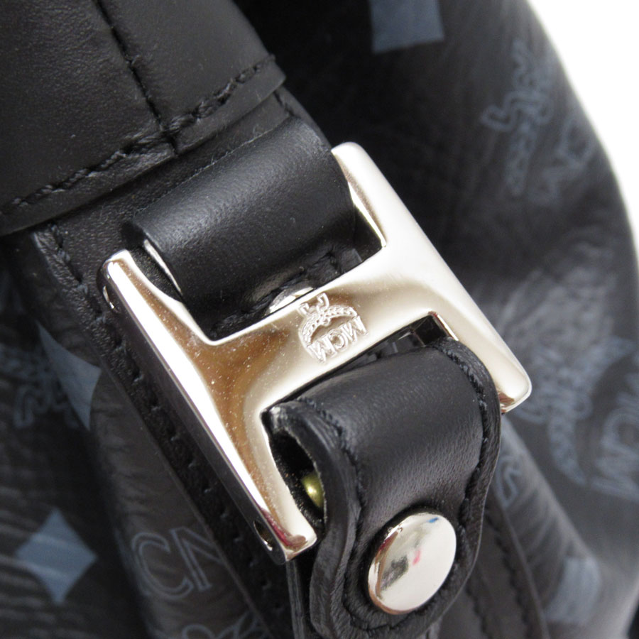 エム シー エム MCM 斜め掛けショルダーバッグ ハンドバッグ ヴィセトス ドローストロング 2Way PVC/レザー ブラック/グレー レディース w0472j