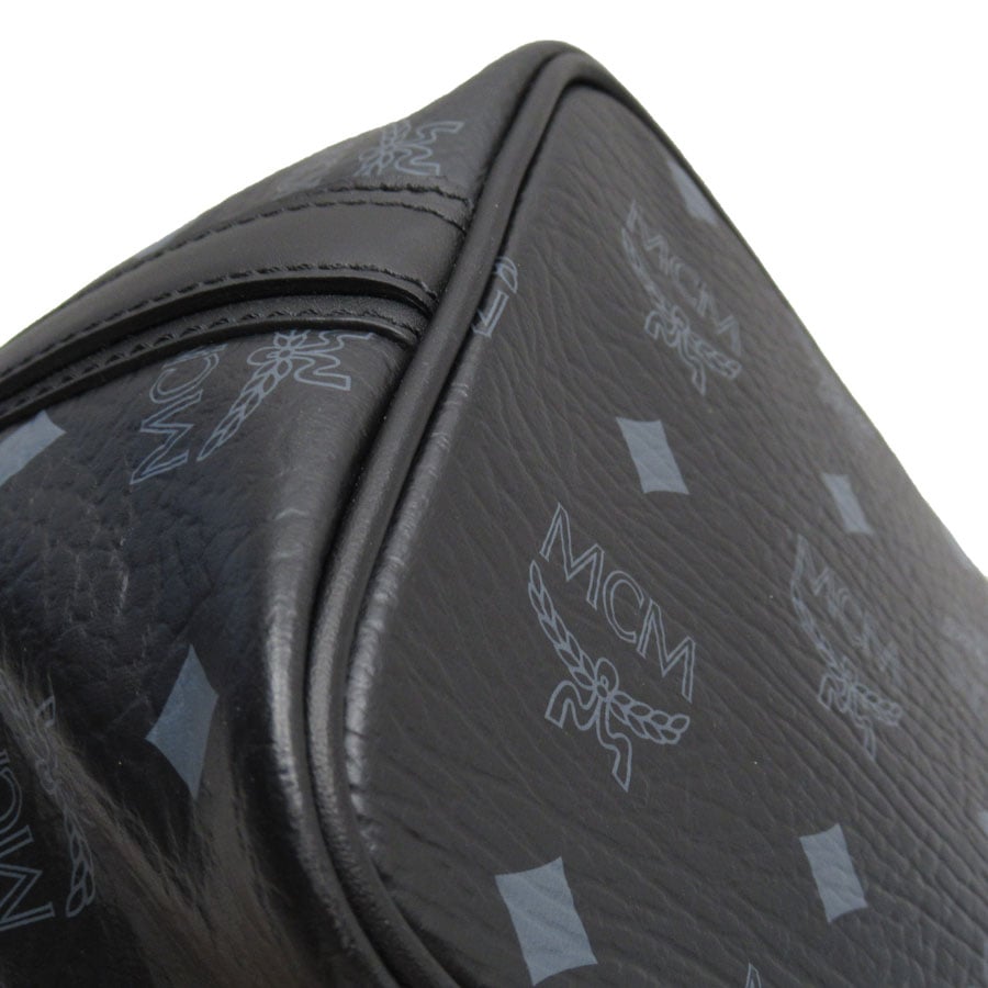 エム シー エム MCM 斜め掛けショルダーバッグ ハンドバッグ ヴィセトス ドローストロング 2Way PVC/レザー ブラック/グレー レディース w0472j