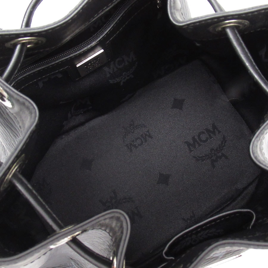 エム シー エム MCM 斜め掛けショルダーバッグ ハンドバッグ ヴィセトス ドローストロング 2Way PVC/レザー ブラック/グレー レディース w0472j