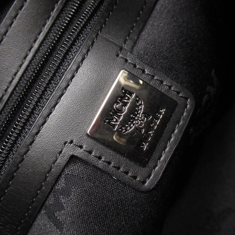 エム シー エム MCM 斜め掛けショルダーバッグ ハンドバッグ ヴィセトス ドローストロング 2Way PVC/レザー ブラック/グレー レディース w0472j