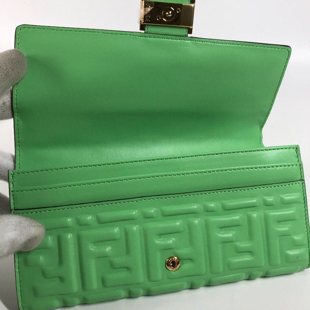 長財布 8M0251 バゲット コンチネンタル ズッカ フラップ 二つ折り ロングウォレット レザー グリーン