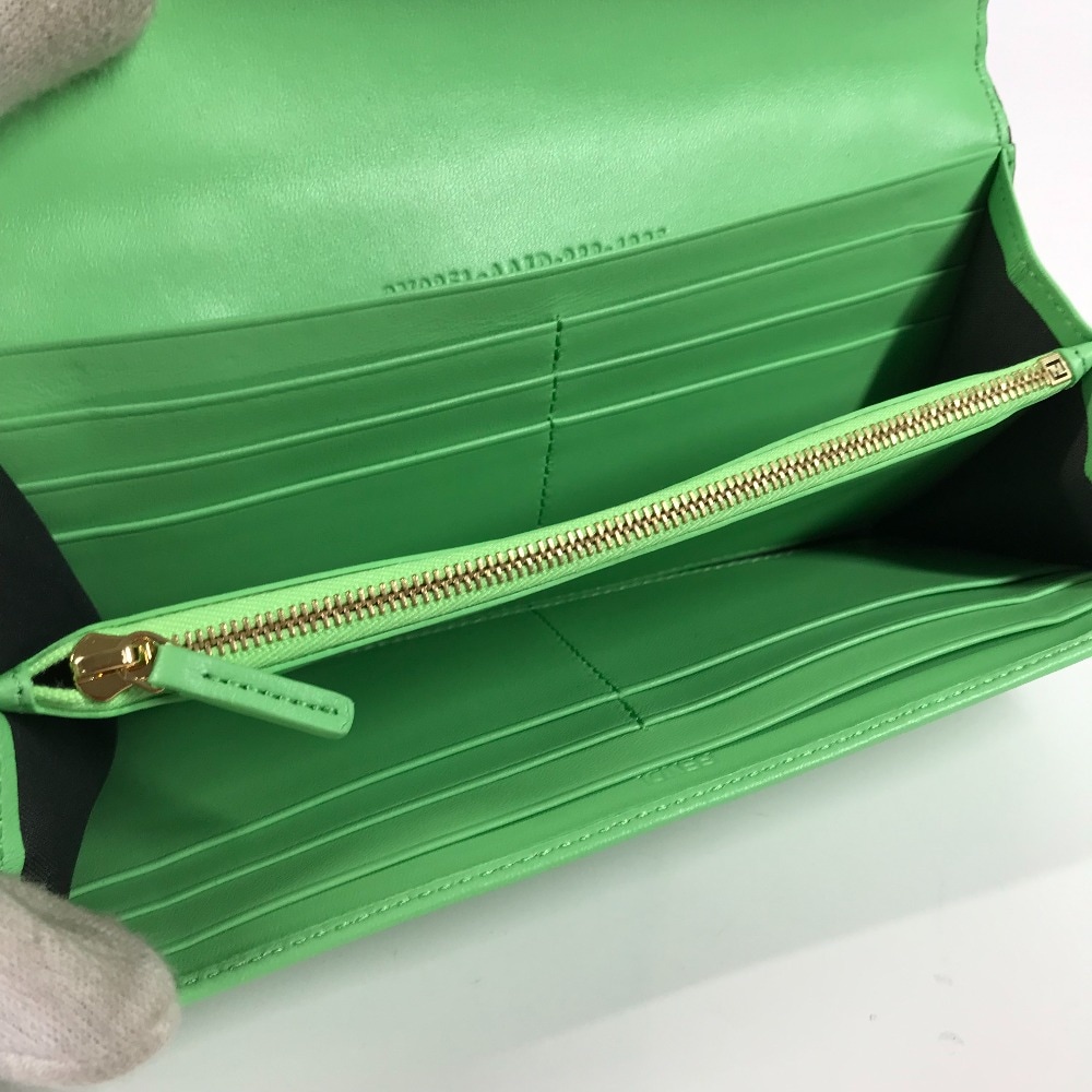 長財布 8M0251 バゲット コンチネンタル ズッカ フラップ 二つ折り ロングウォレット レザー グリーン