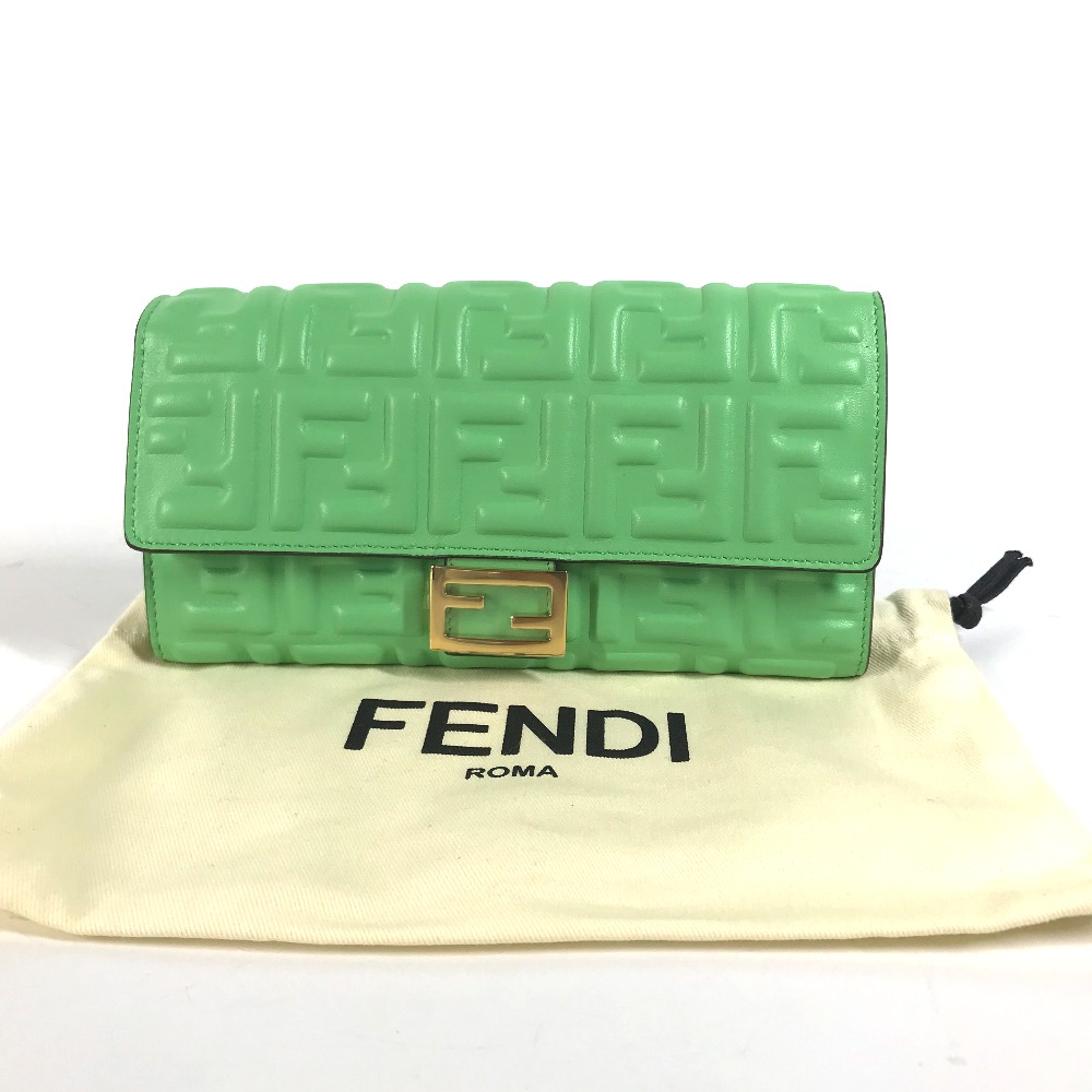 長財布 8M0251 バゲット コンチネンタル ズッカ フラップ 二つ折り ロングウォレット レザー グリーン