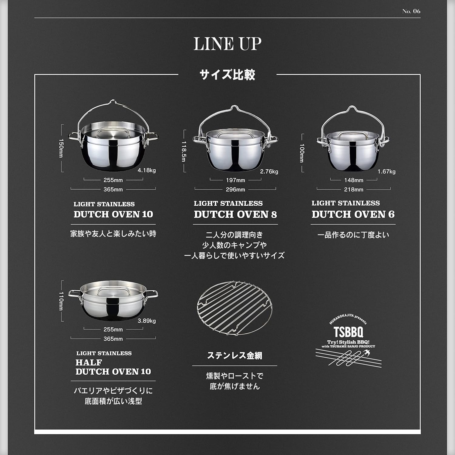 燕三条製 TSBBQ ライトステンレス ダッチオーブン 10インチ ミラー仕上げ TSBBQ-005 底網付 燕三条製 TSBBQ ライトステンレス ダッチオーブン 10インチ ミラー仕上げ TSBBQ-005 底網付