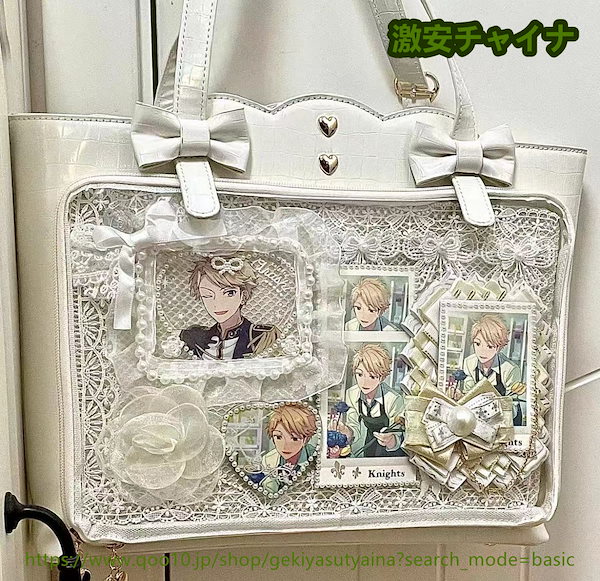 鷹梁ミナト 痛バ Qoo10] 痛バッグ 痛バ トートバッグ PU革 曇