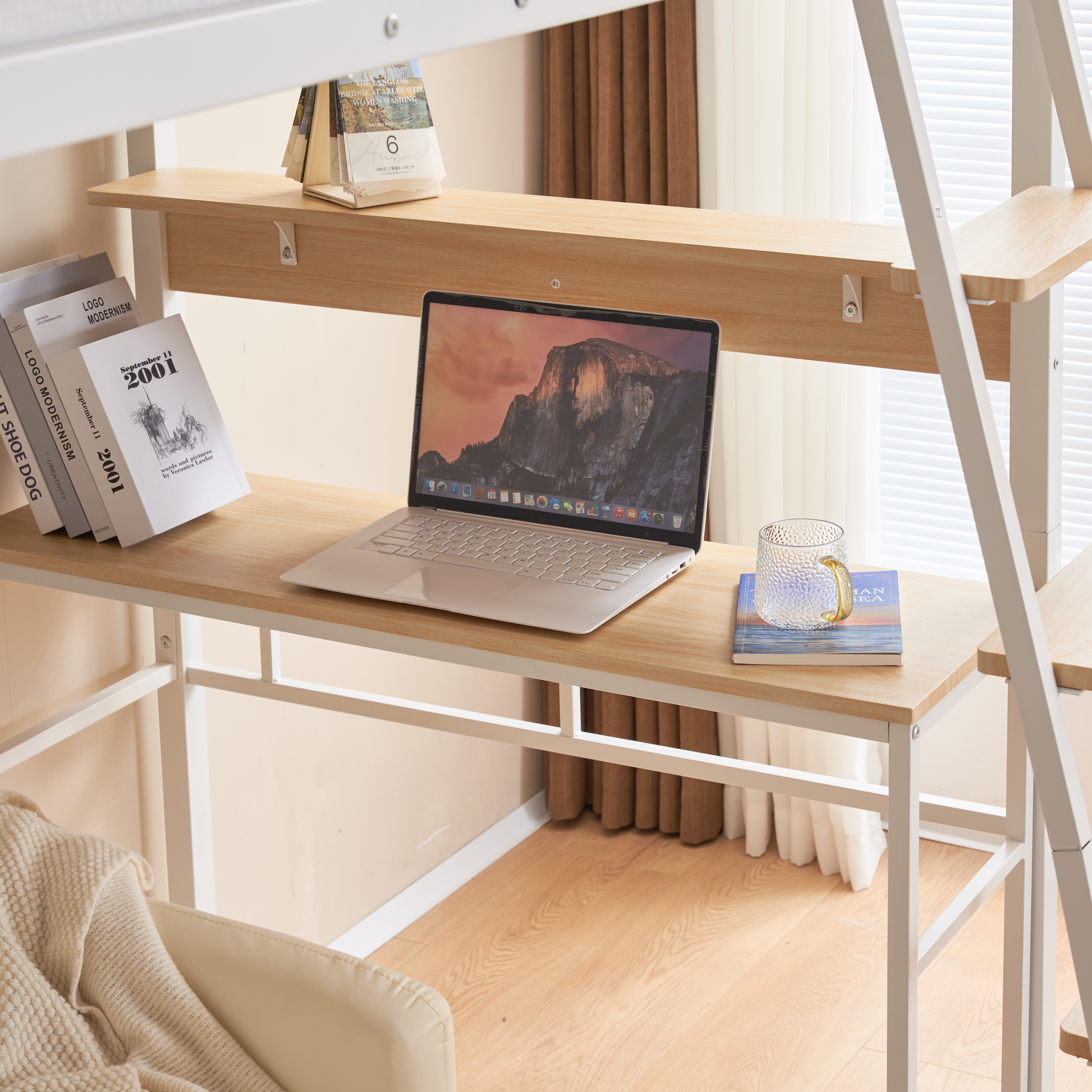 【国内即発送】システムベット ロフトベッド シングル コンセント付き デスク付き デスク移動でき ハシゴ階段 耐荷重150kg 高さ170cm 北欧風 二段ベッド 大人ベッド 【元SKU：WF3092