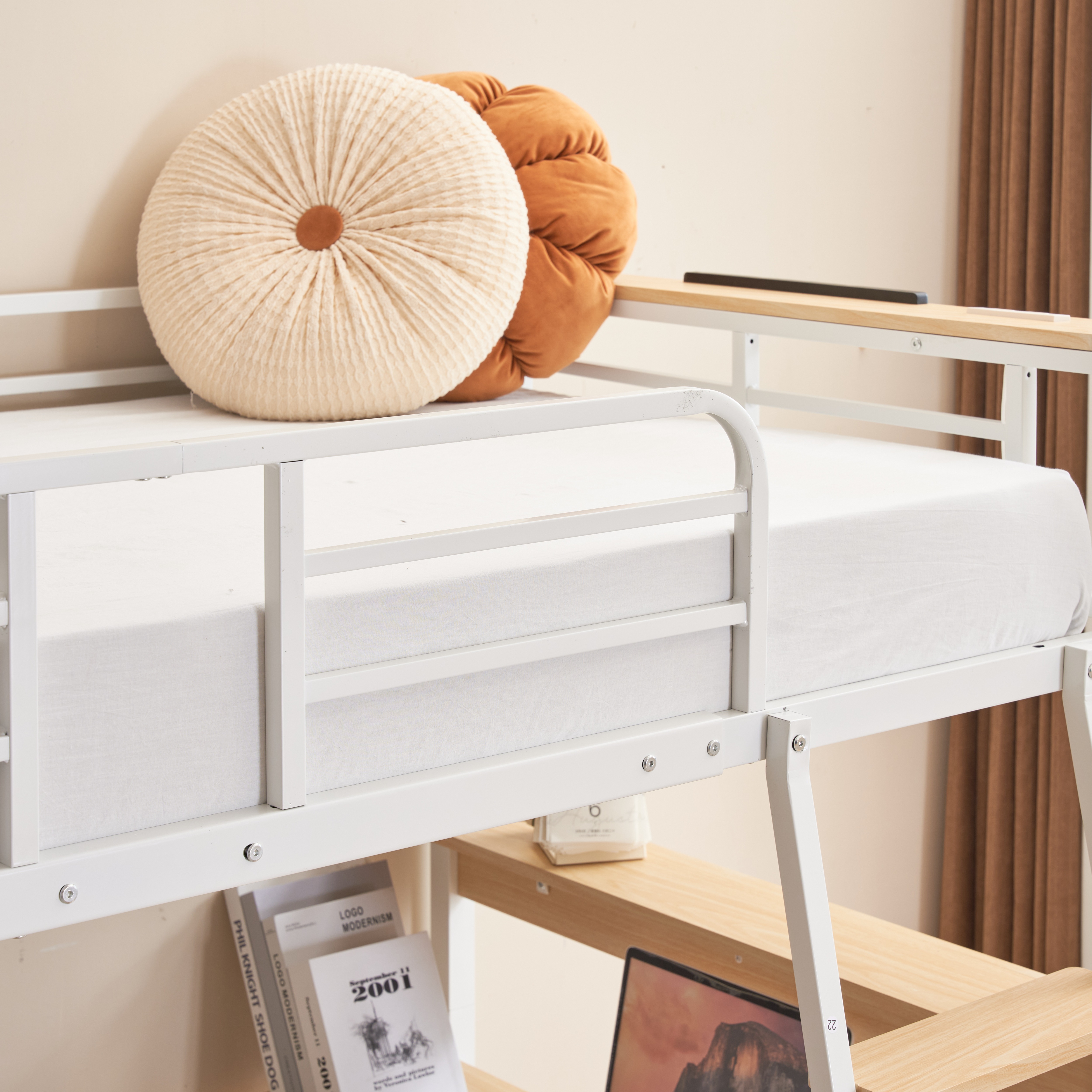 【国内即発送】システムベット ロフトベッド シングル コンセント付き デスク付き デスク移動でき ハシゴ階段 耐荷重150kg 高さ170cm 北欧風 二段ベッド 大人ベッド 【元SKU：WF3092