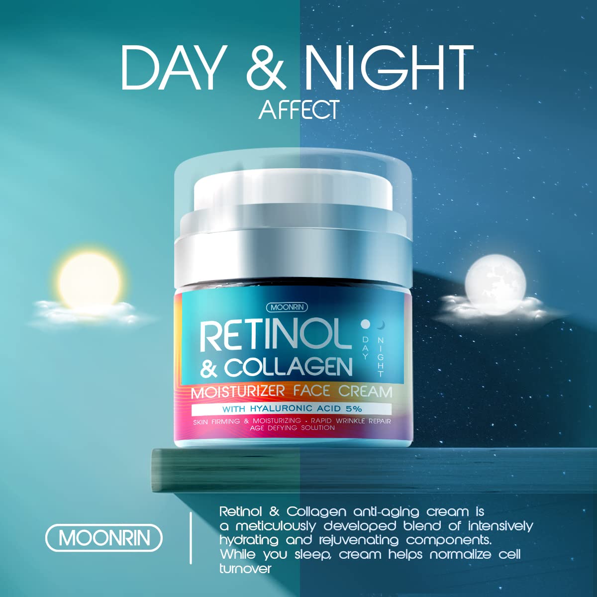 ヒアルロン酸顔用レチノールクリーム-女性と男性用コラーゲン顔保湿剤-肌を持ち上げるための高度なアチエイジングフォーミュラ-しわ細い線乾燥を減らす-1.7fl.Oz ヒアルロン酸顔用レチノールクリーム-女性と男性用コラーゲン顔保湿剤-肌を持ち上げるための高度なアチエイジングフォーミュラ-しわ細い線乾燥を減らす-1.7fl.Oz