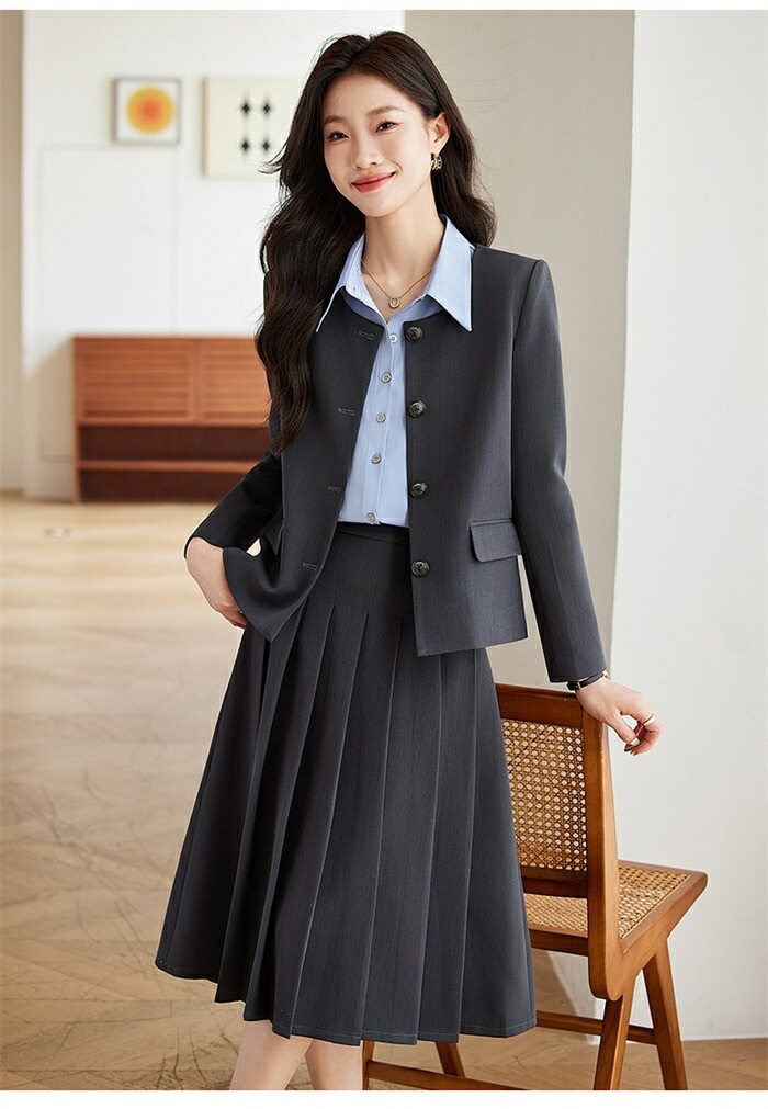 スーツ セットアップ スカートスーツ レディース スーツ フォーマル プリーツスカート&テーラードジャケット ゆったり ロングスカート 2点セット 長袖 エレガント 通勤 OL 女性 オフィス 事務所 スーツ セットアップ スカートスーツ レディース スーツ フォーマル プリーツスカート&テーラードジャケット ゆったり ロングスカート 2点セット 長袖 エレガント 通勤 OL 女性 オフィス 事務所