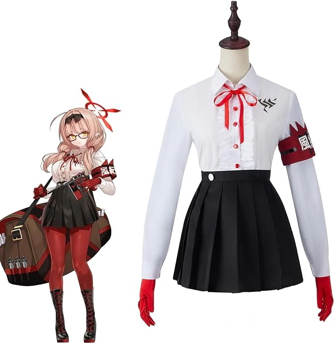 新作入荷ブルアカ コスプレ衣装 火宮チナツ 制服コスプレ 9点セット ブルーアーカイブ コスプレ 火宮チナツ ゲヘナ学園 制服 女子高生 コスプレ_1