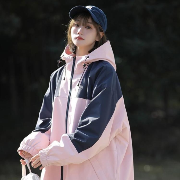 マウンテンパーカー配色レディース春アウターボリュームネックライトアウターブルゾンオーバーサイズフード付き裏地付き薄撥水秋カジュアル通学通勤スプリングコート大きいサイズMLXL2XL学生女子 マウンテンパーカー配色レディース春アウターボリュームネックライトアウターブルゾンオーバーサイズフード付き裏地付き薄撥水秋カジュアル通学通勤スプリングコート大きいサイズMLXL2XL学生女子