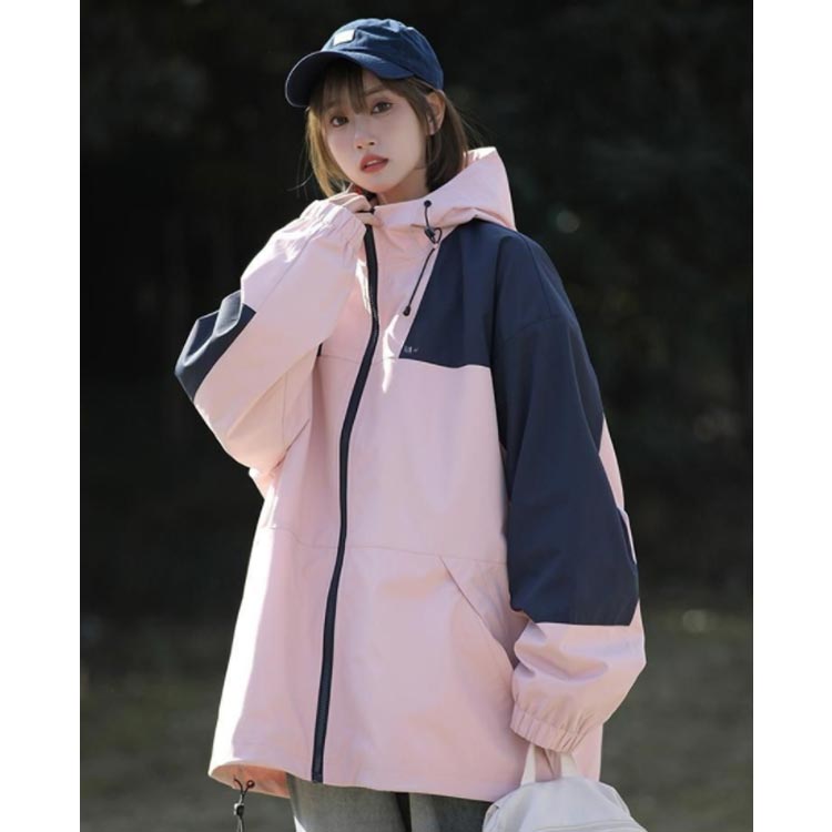 マウンテンパーカー配色レディース春アウターボリュームネックライトアウターブルゾンオーバーサイズフード付き裏地付き薄撥水秋カジュアル通学通勤スプリングコート大きいサイズMLXL2XL学生女子 マウンテンパーカー配色レディース春アウターボリュームネックライトアウターブルゾンオーバーサイズフード付き裏地付き薄撥水秋カジュアル通学通勤スプリングコート大きいサイズMLXL2XL学生女子