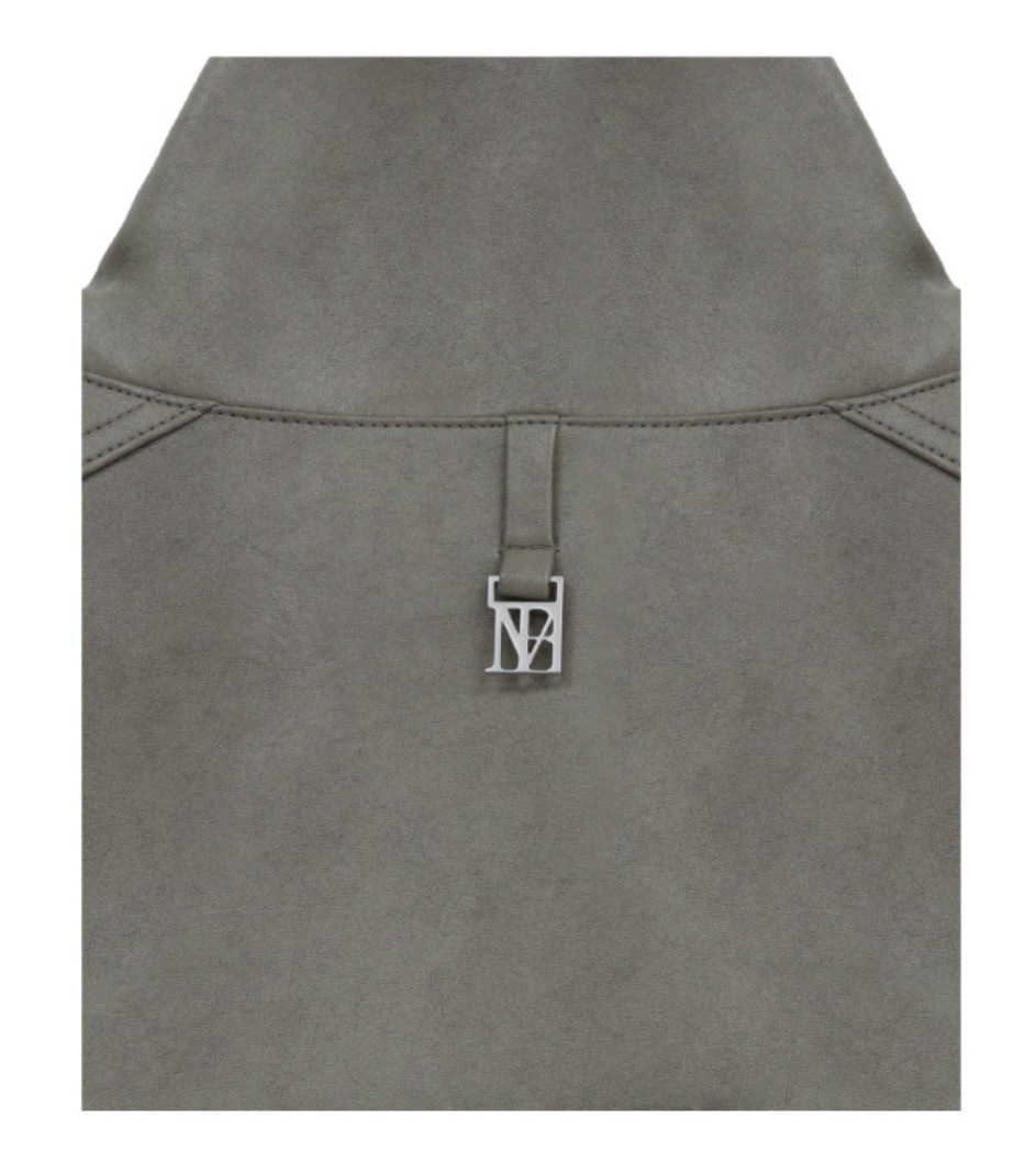 【TREEMINGBIRD】 BOLD ZIP HIGE-NECK LEATHER JACKET : ASH GRAY 【TREEMINGBIRD】 BOLD ZIP HIGE-NECK LEATHER JACKET : ASH GRAY