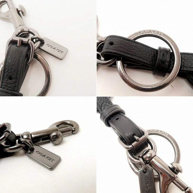 キーリング メンズ キーホルダー ラゲッジタグ ブラック 黒 レザー 34586QBBK