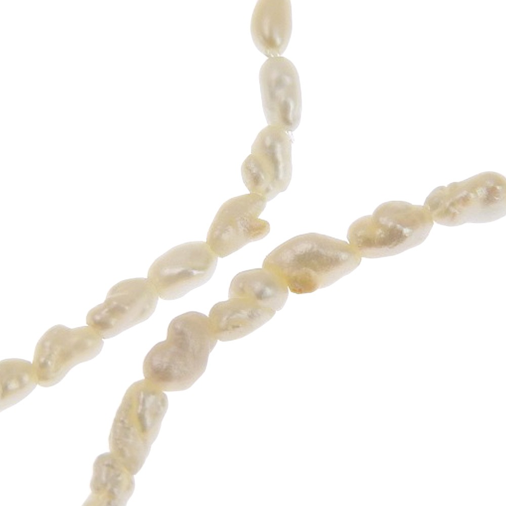 バロックベビーパール ７連 ネックレス 2.0～3.0ｍｍ 真珠 シルバー 約40.7g レディース 中古品 A-ランク