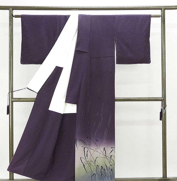 色留袖 未着用 正絹 鳥草葉模様 身丈153.5cm 裄丈64cm 色留袖 一つ紋 未使用 着物