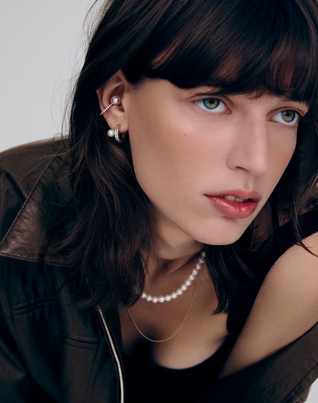 [HYERES LOR] Noailles silver antique pearl in-ear ear cuff full