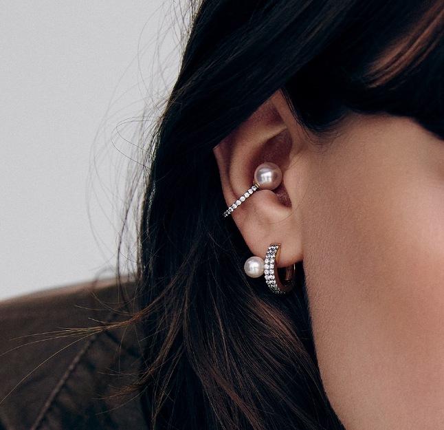 [HYERES LOR] Noailles silver antique pearl in-ear ear cuff full