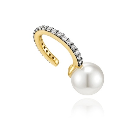 [HYERES LOR] Noailles silver antique pearl in-ear ear cuff full