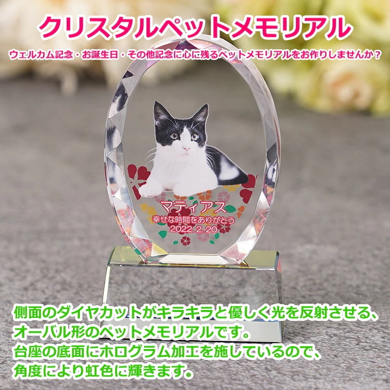 かわいい ペットメモリアル クリスタル オーバル形(大)kp-32u フォトスタンド 写真 名入れ ウェルカム記念 メモリアルグッズ オーダーメイド 誕生日 記念日 思い出 犬 猫 うさぎ インコ かわいい ペットメモリアル クリスタル オーバル形(大)kp-32u フォトスタンド 写真 名入れ ウェルカム記念 メモリアルグッズ オーダーメイド 誕生日 記念日 思い出 犬 猫 うさぎ インコ