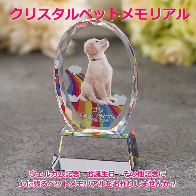 かわいい ペットメモリアル クリスタル オーバル形(大)kp-32u フォトスタンド 写真 名入れ ウェルカム記念 メモリアルグッズ オーダーメイド 誕生日 記念日 思い出 犬 猫 うさぎ インコ かわいい ペットメモリアル クリスタル オーバル形(大)kp-32u フォトスタンド 写真 名入れ ウェルカム記念 メモリアルグッズ オーダーメイド 誕生日 記念日 思い出 犬 猫 うさぎ インコ