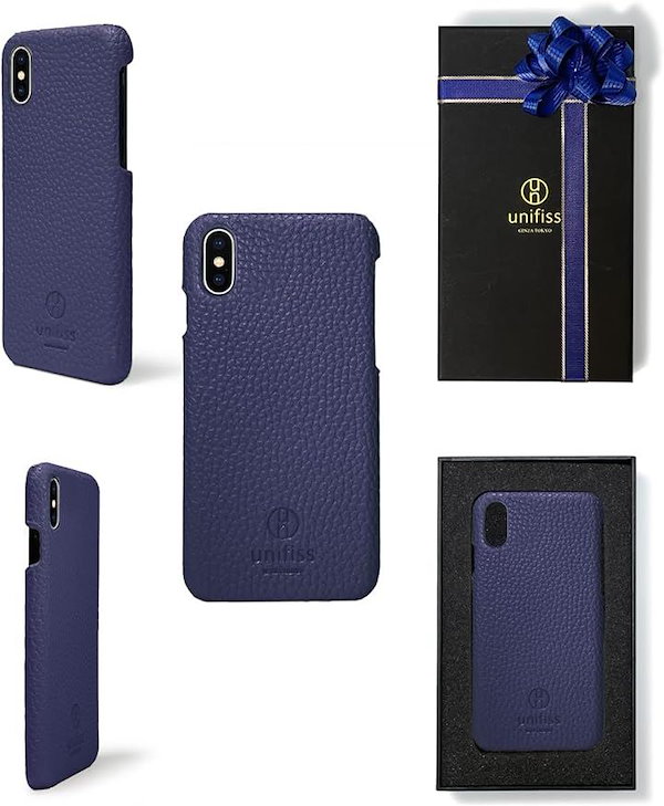 unifiss iPhone 13Pro 向こ スマホケース ネイビー レザー カバー