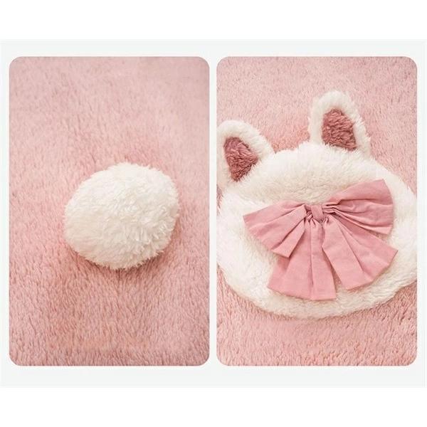 ルームウェア もこもこ パジャマ 兎 冬 長袖 ナイトガウン 着る毛布 前開き フード付き 寝巻き 部屋着 暖かい あったか 着ぐるみ モコモコ 大人用