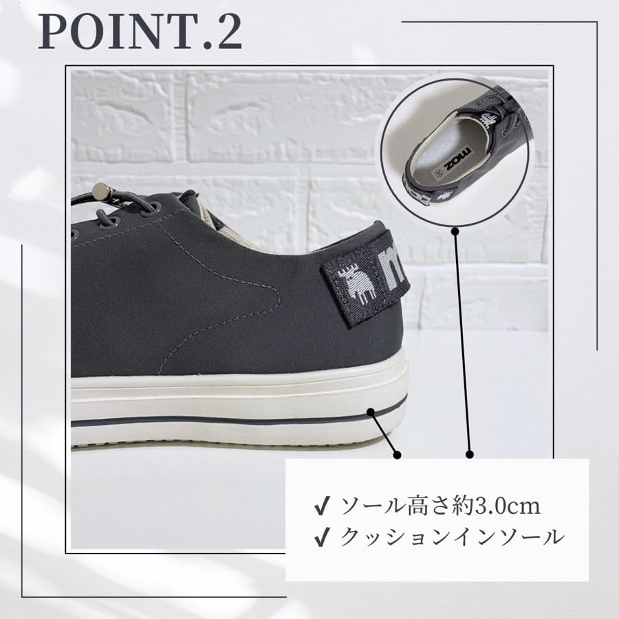 【moz-モズ】MOZ-502 防水ローカットスニーカー 雨天兼用 レディース (ブラック, 23.0 cm) 【moz-モズ】MOZ-502 防水ローカットスニーカー 雨天兼用 レディース (ブラック, 23.0 cm)