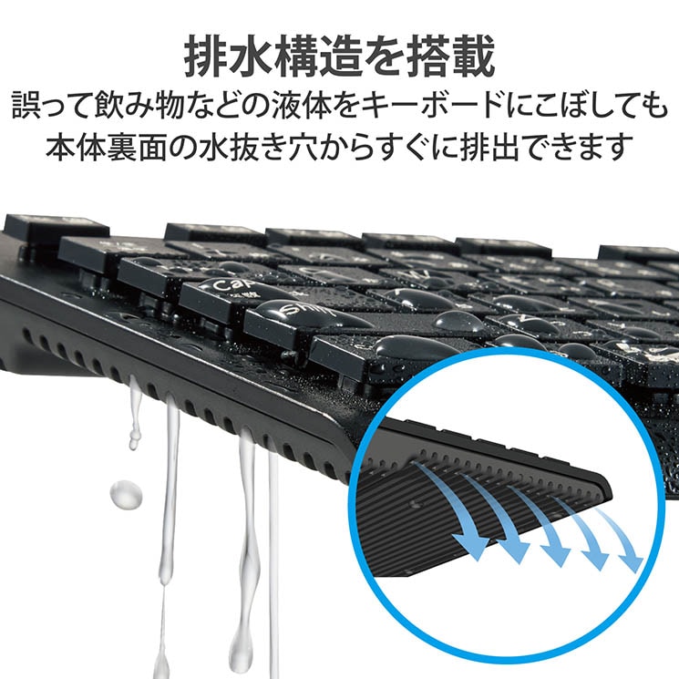 キーボード 無線 2.4GHz ワイヤレス USB-A 洗える IPX5 メンブレン テンキー付き 高耐久設計 抗菌 【Windows11 mac Chrome】対応 ブラック キーボード 無線 2.4GHz ワイヤレス USB-A 洗える IPX5 メンブレン テンキー付き 高耐久設計 抗菌 【Windows11 mac Chrome】対応 ブラック