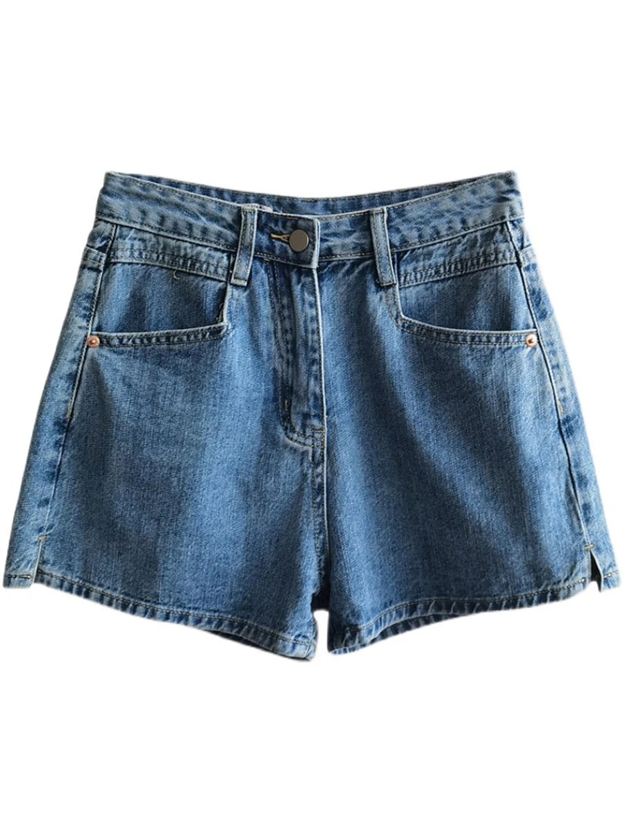 夏用ワイドソフトデニムショーツ レディース 薄手 大きいサイズ おデブさんでもゆったり Mm ハイウエスト スリムスリット Aラインホットパンツ 夏用ワイドソフトデニムショーツ レディース 薄手 大きいサイズ おデブさんでもゆったり Mm ハイウエスト スリムスリット Aラインホットパンツ