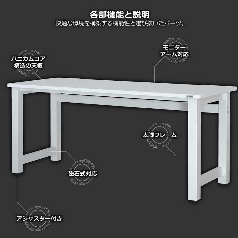 CONTIEAKS ウルル V2 デスク W160 WH ホワイト 459732 CONTIEAKS ウルル V2 デスク W160 WH ホワイト 459732