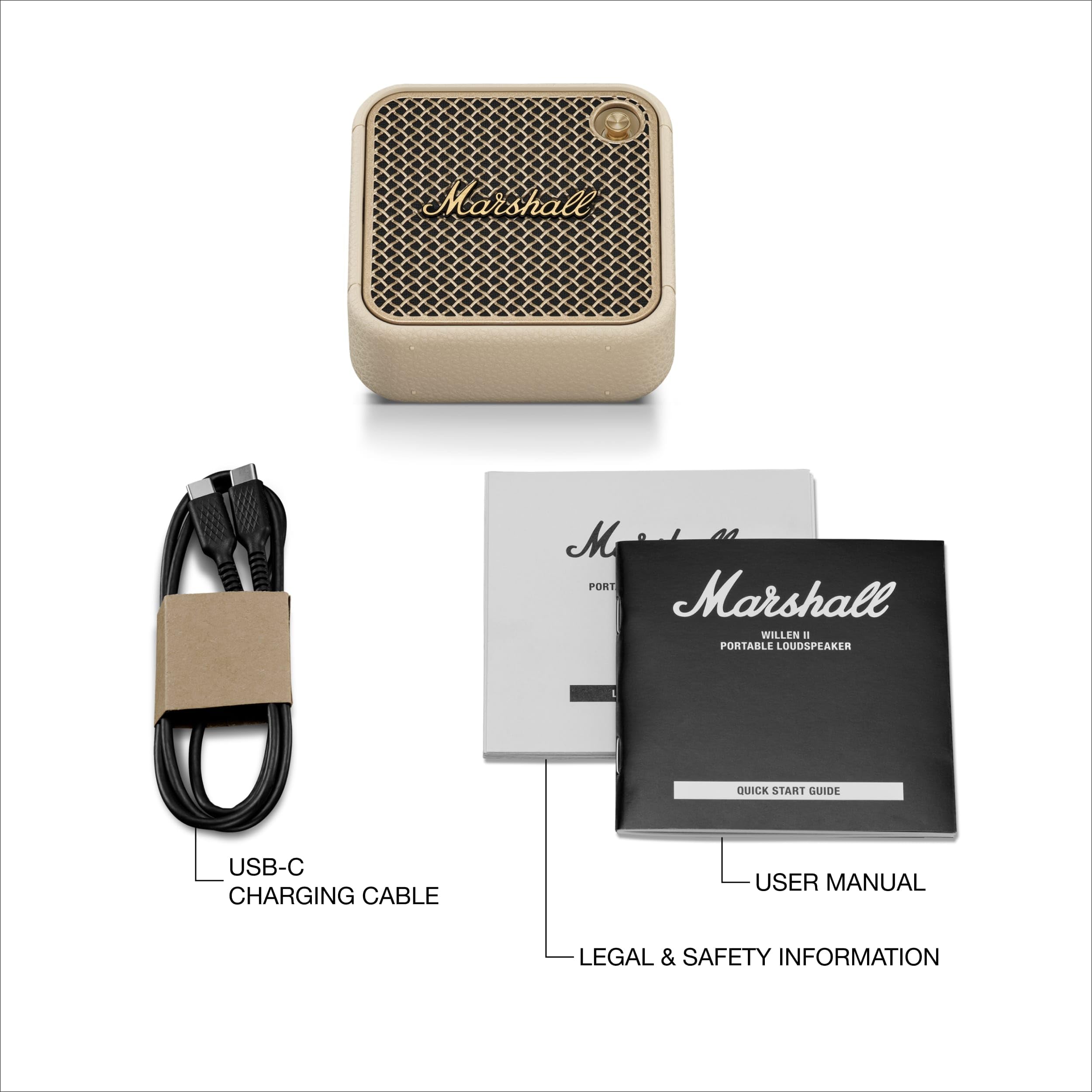 Willen II 国内正規品 Bluetoothスピーカー 防水 MARSHALL ブルートゥーススピーカー Willen II Black and Brass ［防水